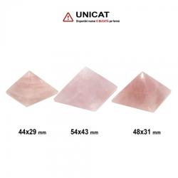 Piramida Cuart Roz Mineral Natural - 28-30x38-40x38-40 mm - 1 Buc