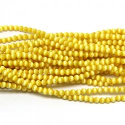 Margele Bijuterii Sticla cu Ochi de Pisica Galben Rotund 4 x 4 mm