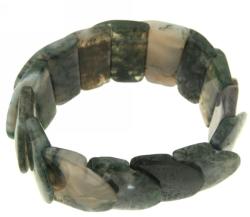  Bratara din Agata Muschi Natural - Diametru 56 mm - Ovala Fatetata - 10x14 mm - 1 Buc