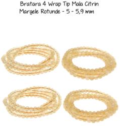Bratara 4 Wrap Tip Mala Citrin Margele Rotunde - 5 - 5, 9 mm