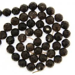  Cuart Fumuriu Margele Pietre Semipretioase Rotund Fatetat- 12 x 12 mm