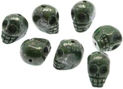 Margele Bijuterii Pirita Craniu Colorat Verde 12 x 13 mm - 1 Buc