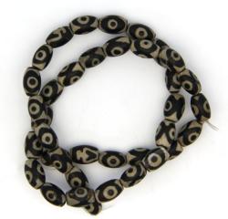 Margele Bijuterii Agata Dzi Mat Butoias - 3 ochi 11x8 mm