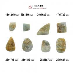  Cabochon Acvamarin Druzy 13-30 x 12-18 x 6-10 mm