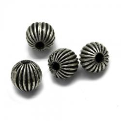  Margele Alama Argintata Rotund - 13 x 13 mm- 4 Buc