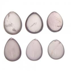  Pandantiv Cuart Roz in Forma de Picatura - 29-35 x 24-28 x 15-21 mm - 1 Buc