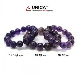  Bratara Ametist Rotund 15-19 mm Diametru 56 mm