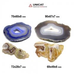 Cabochon Agata Dungata Druzy Colorat 69-90 x 28-67 x 6-8 mm - Unicat