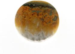 Cabochon Jasp Bumble Bee (Eclipse Jasper) alb rotund 30 x 0.6 mm