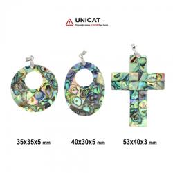  Pandantiv din Scoica Abalon - 35-53 x 30-40 x 3-5 mm