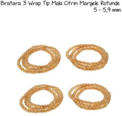 Bratara 3 Wrap Tip Mala Citrin Margele Rotunde - 5 - 5, 9 mm