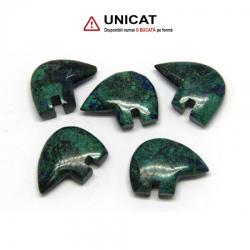  Pandant Animal Malachit cu Azurit - 21-22 x 27-30 x 8-9 mm- (M)- 1 Buc