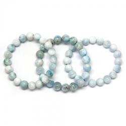  Bratara Milky Larimar Diametru 58 mm din Margele Rotunde - 10-10, 9 mm