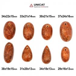 Pandantiv Calcit Portocaliu cu Gaura 29-38 x 16-24 x 13-16 mm - Unicat