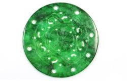  Pandant Jad sculptat Disc - 34 x 34 x 2 mm - 1 Buc