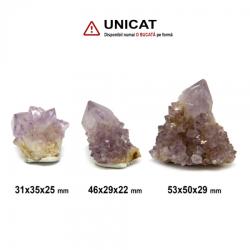  Cristal Natural Cuart Spirit - Ametist Brandberg Cactus Brut - 31-53x29-50x22-29 mm ( XL ) - Unicat