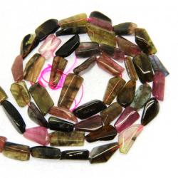 Turmalina Watermelon Margele Pietre Semipretioase Neregulat - 12-21 x 6-9 mm