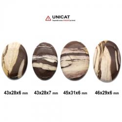  Cabochon Jasp Zebra Maro 43-46 x 28-31 x 6-7 mm - Unicat
