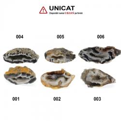 Geoda Agata cu Cristal de Cuart Natural - 38-47x14-20 mm- 1 Buc