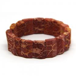 Bratara Coral Rosu, Diametru 58 mm, Dreptunghi neregulat 18 x 14 mm