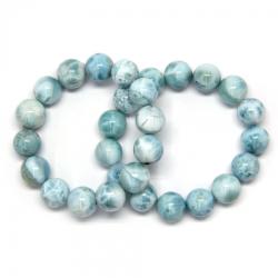  Bratara Milky Larimar Diametru 60 mm Margele Rotunde - 14-14, 9 mm