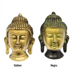  Decoratiuni de Perete cu Cap Buddha din Bronz 13, 5 x 8, 5 x 3, 5 cm