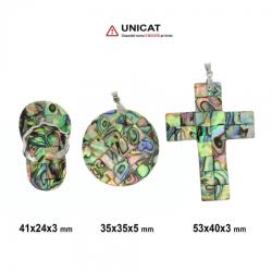  Pandantiv din Scoica Abalon - 35-53 x 24-40 x 3-5 mm