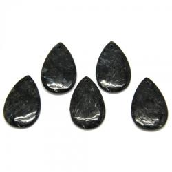  Pandantiv Arfvedsonit in Forma de Picatura - 52-53 x 33-34 x 8 mm - 1 Buc