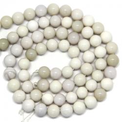  Cacholong - White Opal Margele Pietre Semipretioase Rotunde - 10 x 10 mm