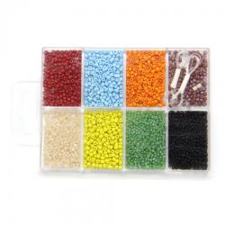  Kit Margele Sticla + Inchizator + Cablu - Handmade - Tub - 2x1 mm