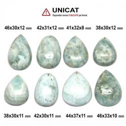  Pandantiv Aragonit in Forma de Picatura - 38-46 x 30-37 x 8-12 mm