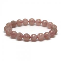  Bratara Cuart Roz Madagascar Diametru 56 mm, Rotund 10 mm