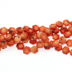  Margele Bijuterii Coral Rosu Hexagon 9x5 mm