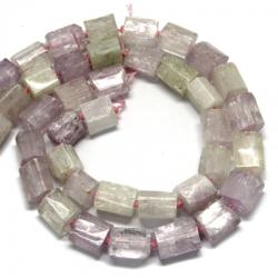 Kunzit Roz Margele Pietre Semipretioase Tub Fatetate -14-17 x 12-13 mm - 1 Buc