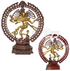  Zeul Shiva in postura Nataraja (Dansand) - Statueta din Bronz - 49 x 41 x 10 cm