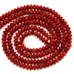  Coral Rosu Margele Pietre Semipretioase Disc - 3 x 5 mm