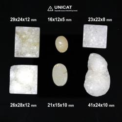  Cabochon Agata Alba Druzy 16-41 x 12-28 x 5-12 mm - Unicat