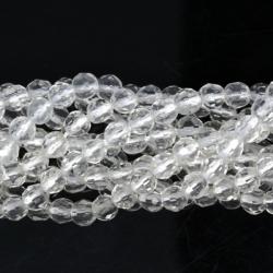 Margele Bijuterii Cuart Alb Rotund Fatetat 4 mm