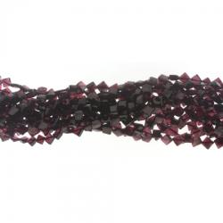Margele Bijuterii Granat Patrat Fatetat 4-5 x 4-5 mm