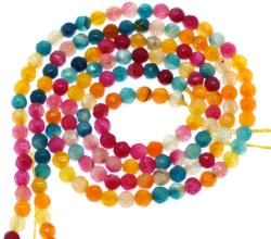  Margele Bijuterii Agata Colorat Mixt Rotund Fatetat 4 mm