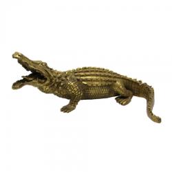  Statueta Crocodil din bronz 26 x 10 cm