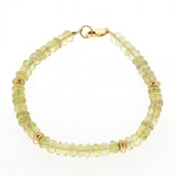  Bratara din Cuart Lemon Fatetat si Accesorii Gold Filled