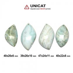  Pandantiv Aragonit in Forma de Ovala - 39-47 x 22-26 x 6-11 mm