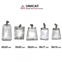  Pandant Cuart Alb - 35-45 x 17-24 mm