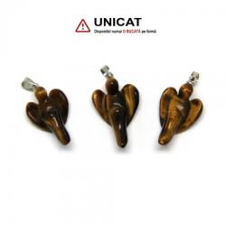  Pandant Inger Ochi de Tigru - 26-28 x 15-16 x 9 mm- (L)- 1 Buc