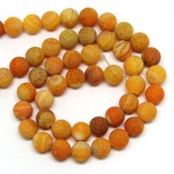  Agata Colorata Portocaliu Mat Margele Pietre Semipretioase Rotunde -14 x 14 mm