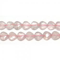  Cuart Roz Margele Pietre Semipretioase Inima Fatetat - 12 x 12 mm