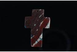  Pandant Cruce din Jasp Rosu aprox-6x4 cm