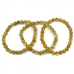  Bratara Cuart cu Limonit Diametru 52 mm din Margele Rotunde - 6 x 6 mm