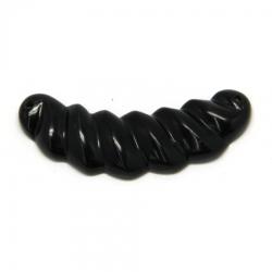  Pandant Onix Negru 2 Gauri - Neregulat - 65-66 x 19-20 mm- (XXL)- 1 Buc